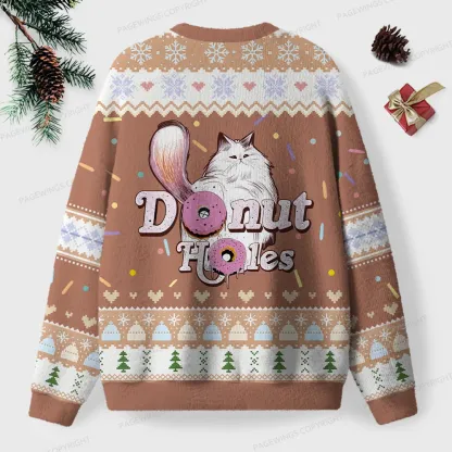 Pagewings Donut Holes Unisex Ugly Knit Sweatshirt