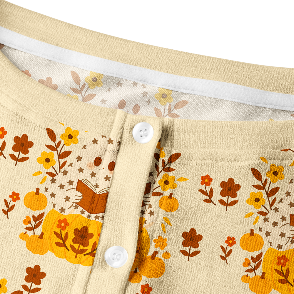 Pagewings Halloween Bookish Crew Neck Cardigan Sweaters