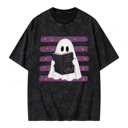 Pagewings A Court of Ghosts and Whispers Unisex Washed T-shirt
