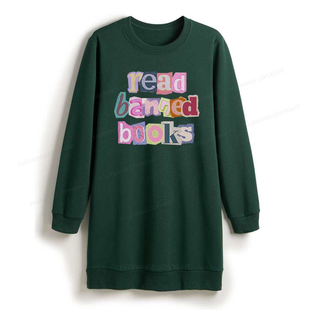Pagewings Read Banned Books Sweatshirt Dress