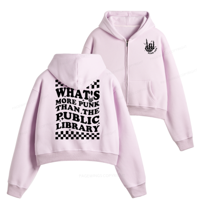 Pagewings Punk The Public Library Fleece Zip-Up Hoodie