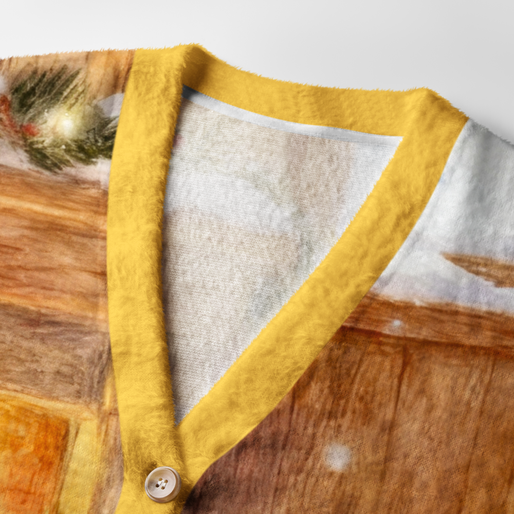 Pagewings Fox Loves Reading Light Knit Unisex Cardigan Sweaters