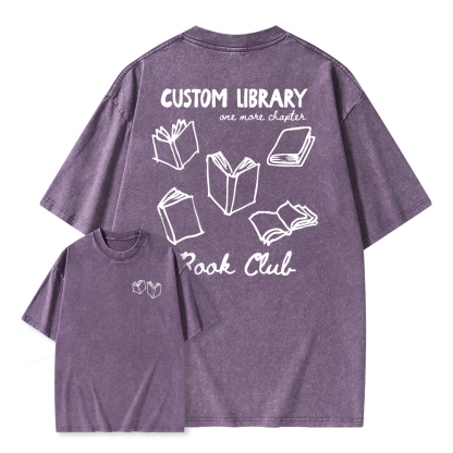 Pagewings Personalized Library Book Club Unisex Washed T-shirt
