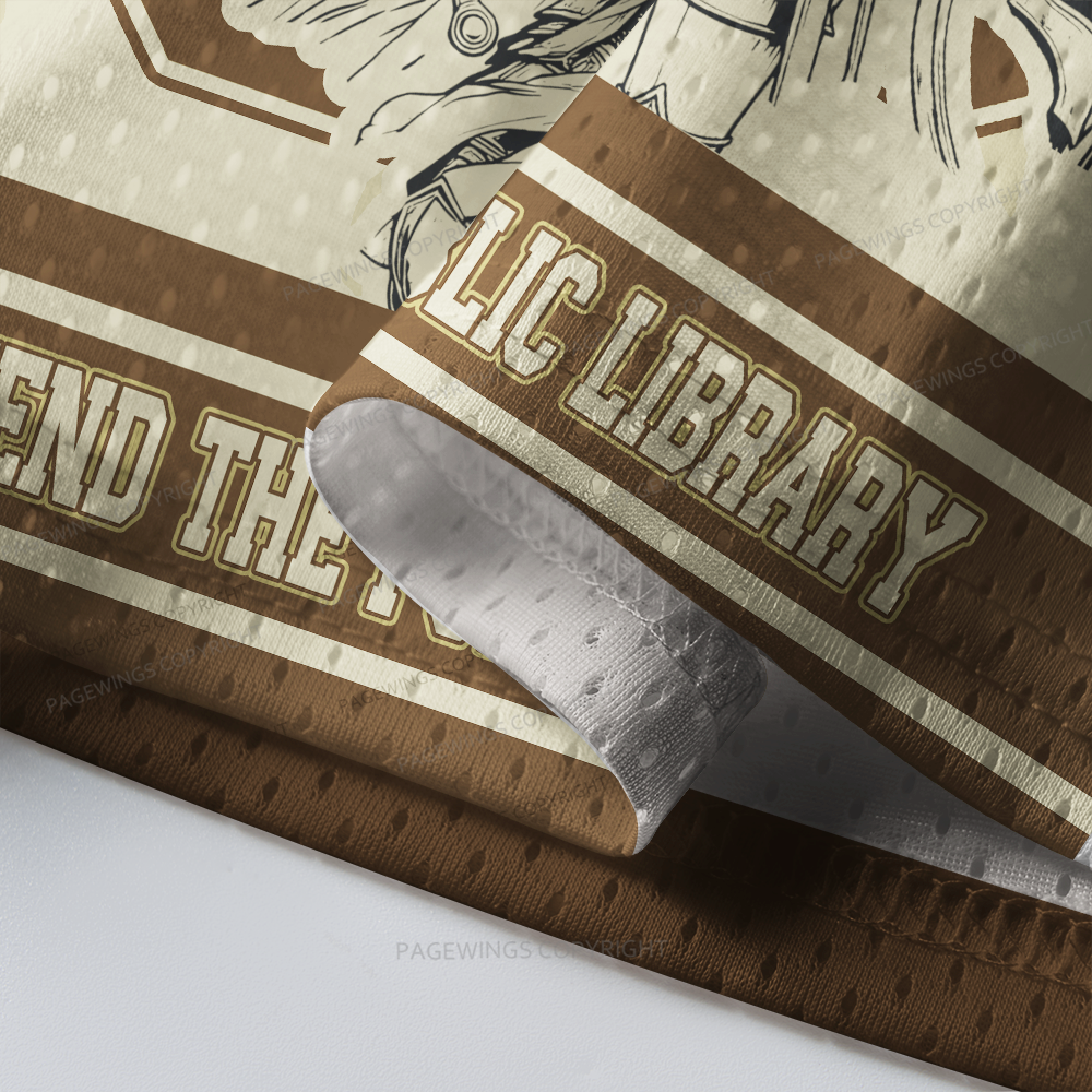 Pagewingse Defend The Public Library Unisex Mesh Jersey