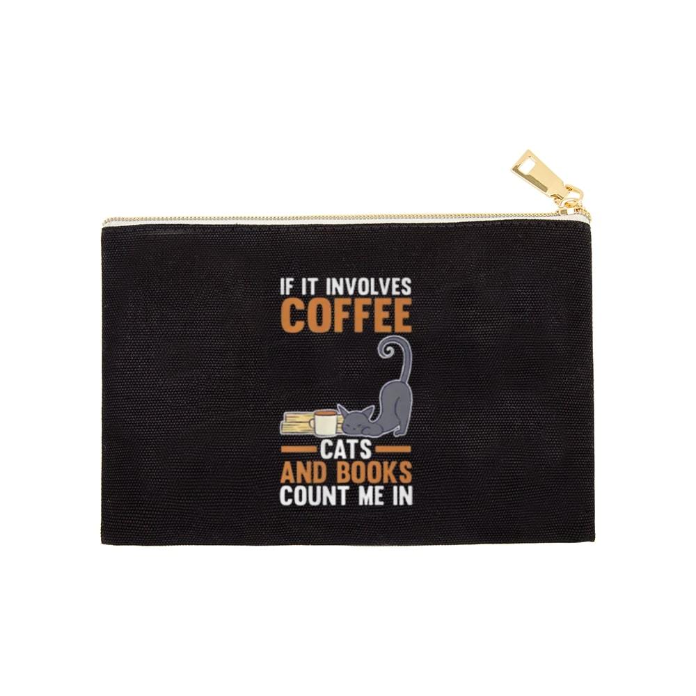 Pagewings Cats Reading Books Coffee Pouch