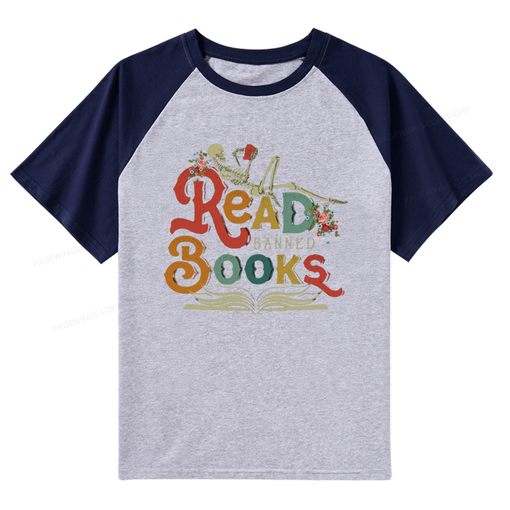 Pagewings Read Banned Books Raglan T-shirt