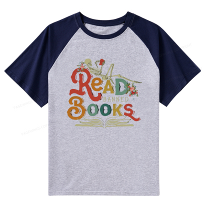Pagewings Read Banned Books Raglan T-shirt
