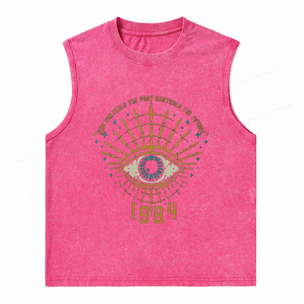 Pagewings George Orwell 1984 Unisex Washed Tank Top