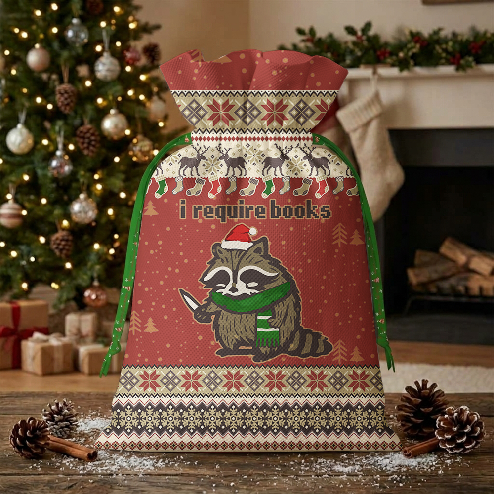 Pagewings I Require Books Christmas Santa Sack