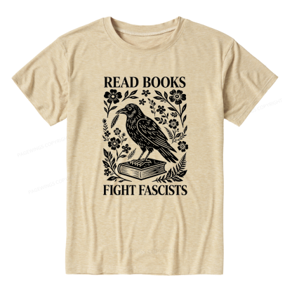 Pagewings Read Books Fight Fascists Unisex Heather T-Shirt