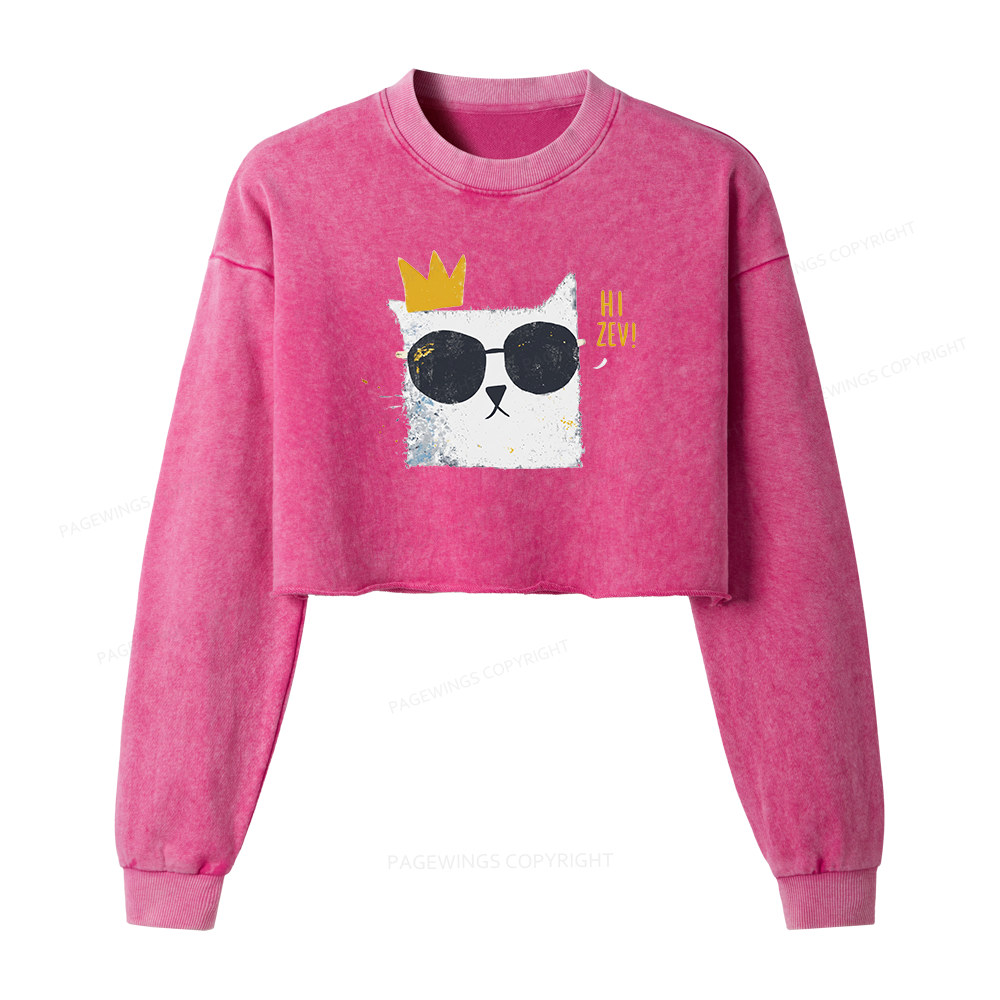 Pagewings Sci-Fi Bookish Washed Crop Sweatshirt