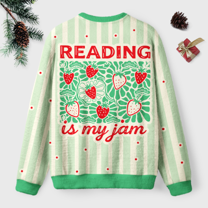 Pagewings Reading is My Jam Unisex Ugly Light Knit Sweatshirt