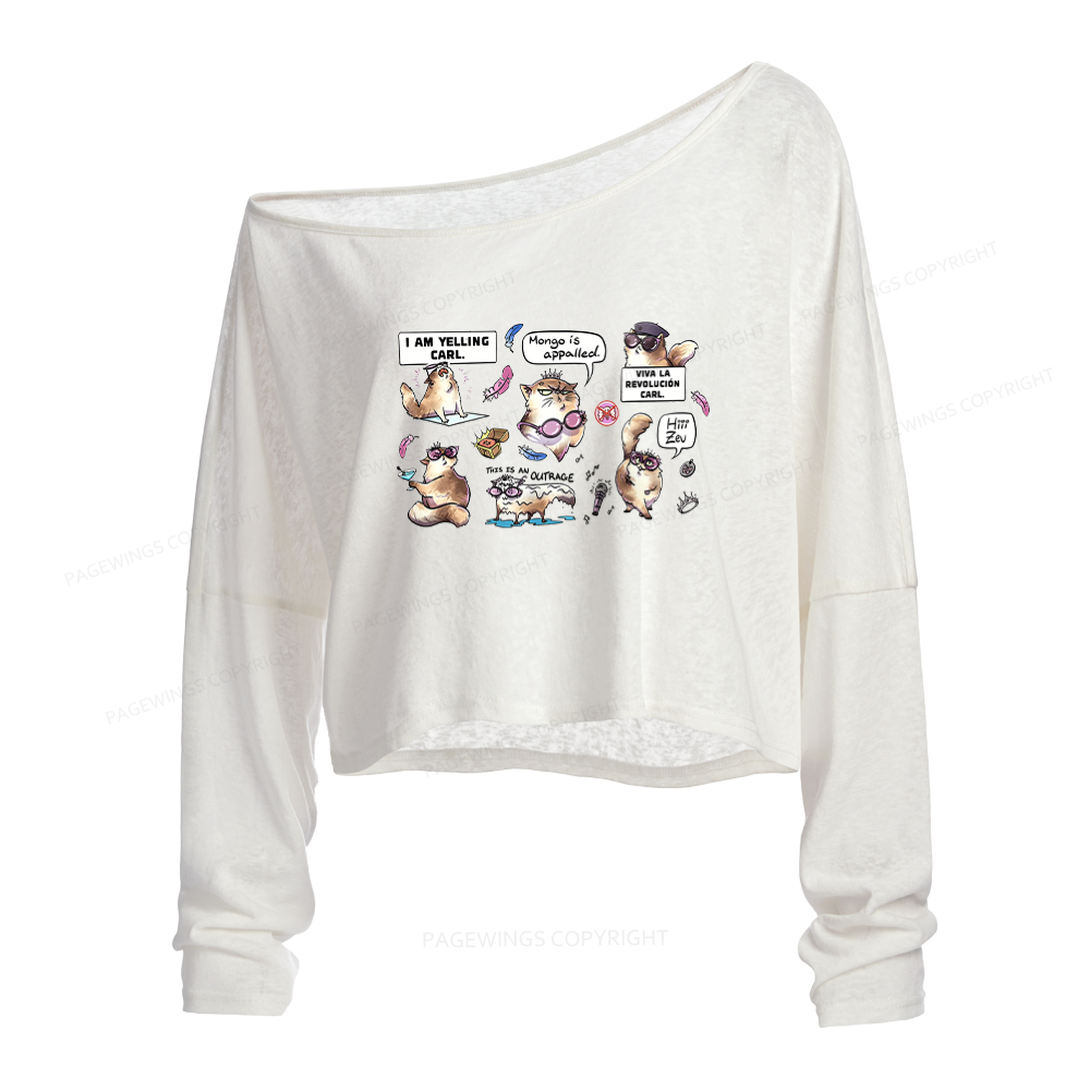 Pagewings Sci Fi Bookish Slouchy Long Sleeve Off Shoulder T-shirt