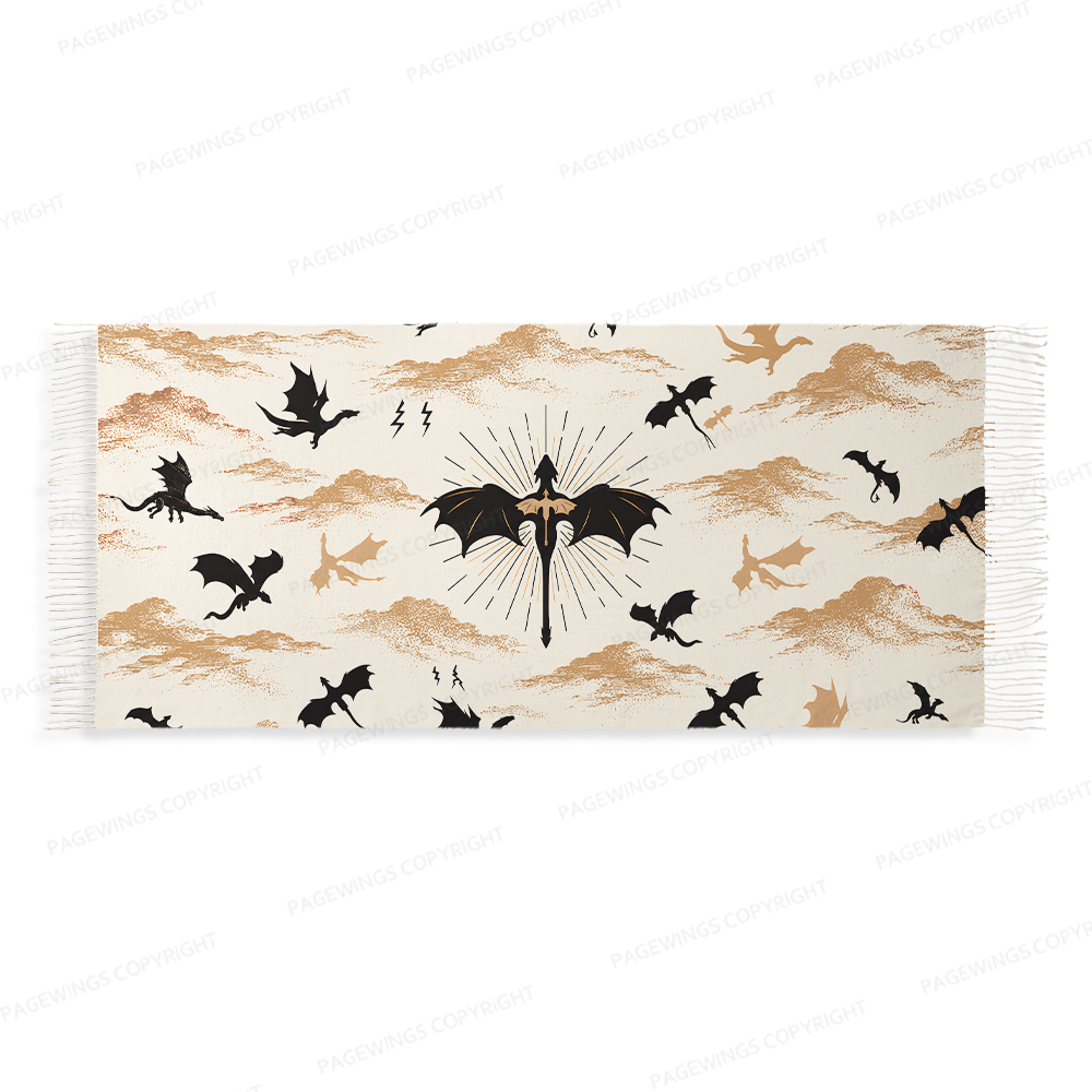 Pagewings Fantasy Bookish Long Fringe Scarf 