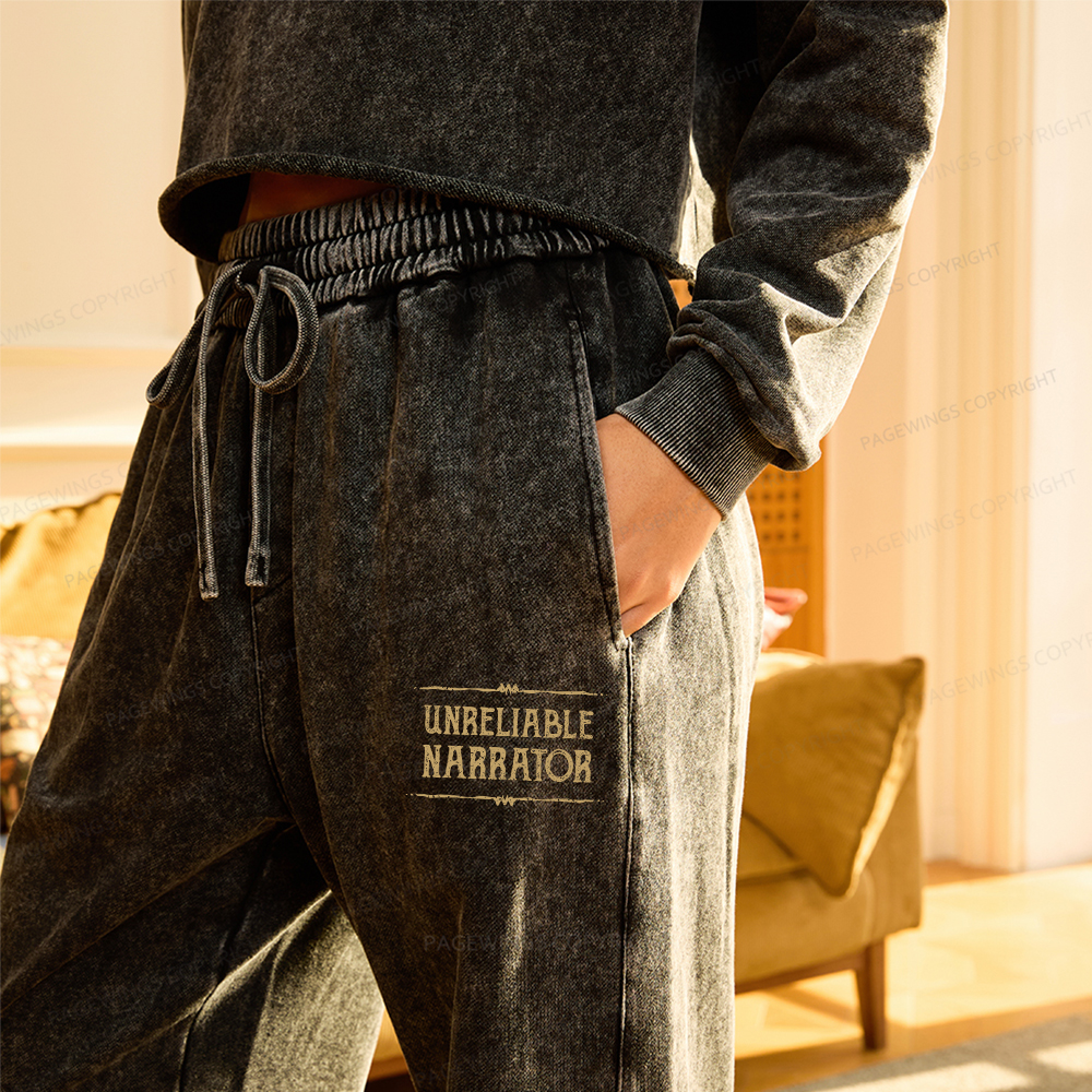 Pagewings Unreliable Narrator Unisex Washed Sweatpants