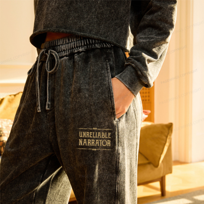 Pagewings Unreliable Narrator Unisex Washed Sweatpants