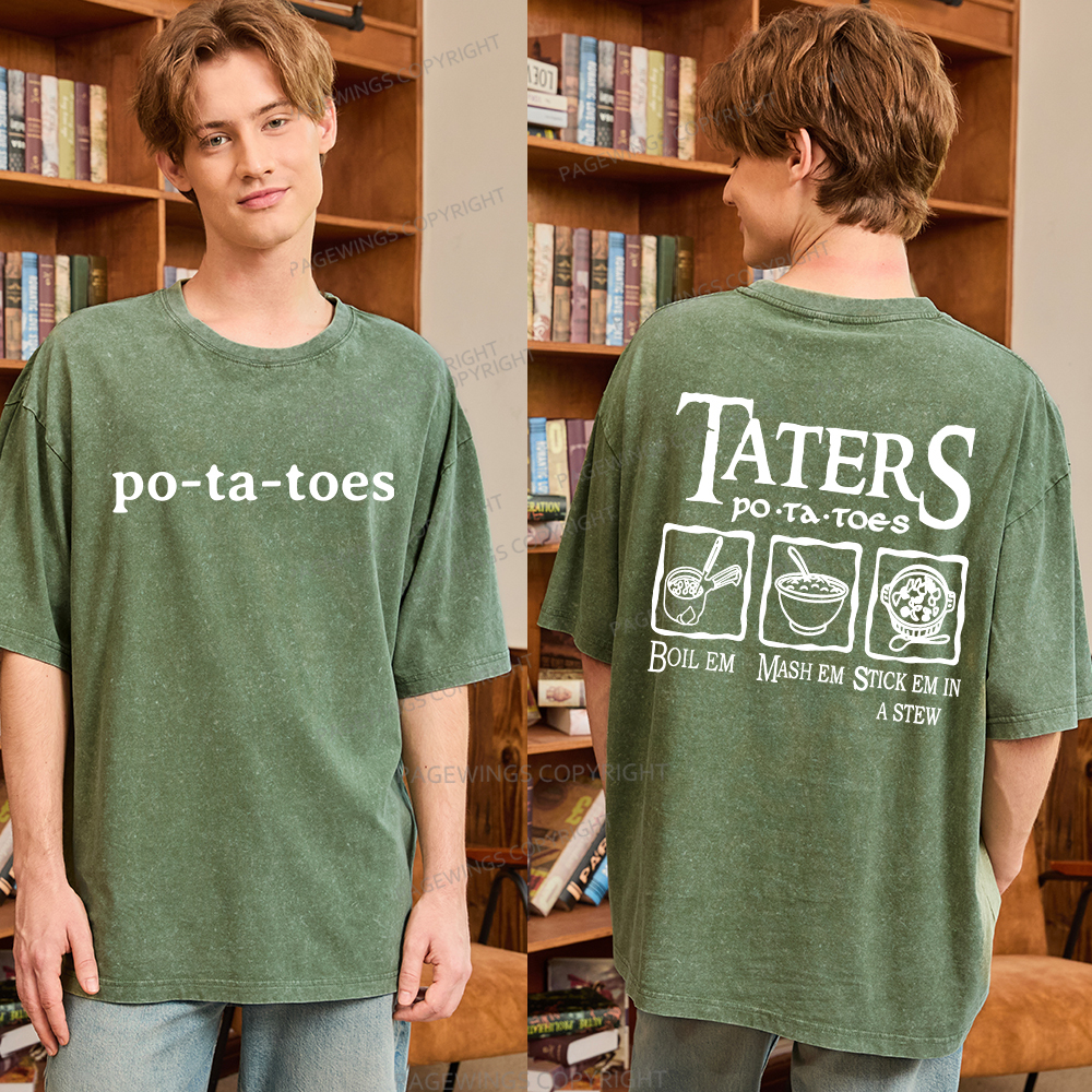 Pagewings Middle Earth Potato Unisex Washed T-shirt