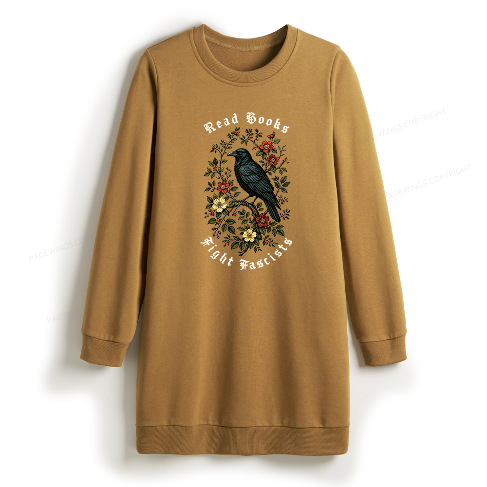 Pagewings Read Books Fight Fascists Sweatshirt Dress