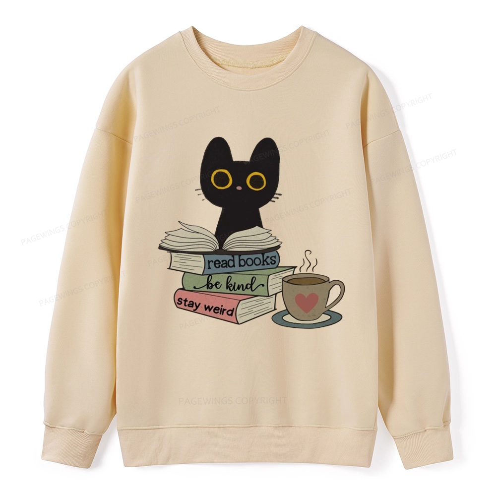 Pagewings Read Books Be Kind Stay Weird Unisex Classic Sweatshirt