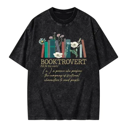 Pagewings Booktrovert Unisex Washed T-shirt