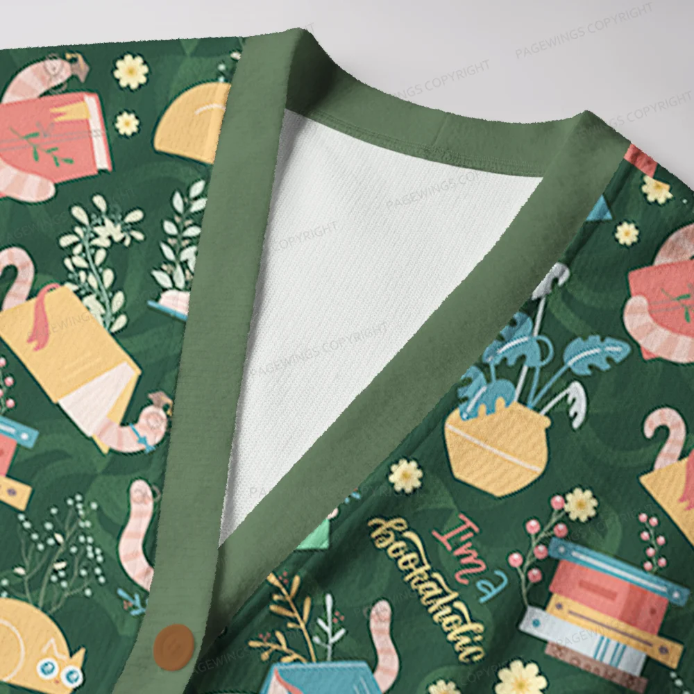 Pagewings I'm A Bookaholic  Unisex Ugly Cardigan Sweaters