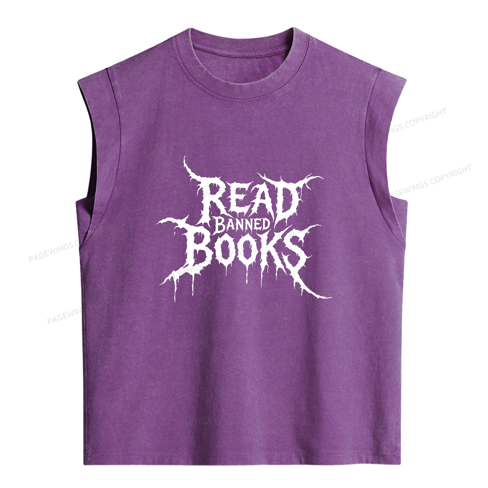 Pagewings Read Banned Books Women's Washed Tank Top