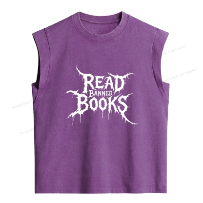 Pagewings Read Banned Books Women's Washed Tank Top