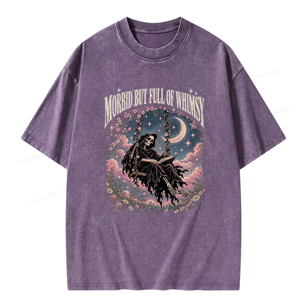 Pagewings Morbid But Full of Whimsy Unisex Washed T-shirt