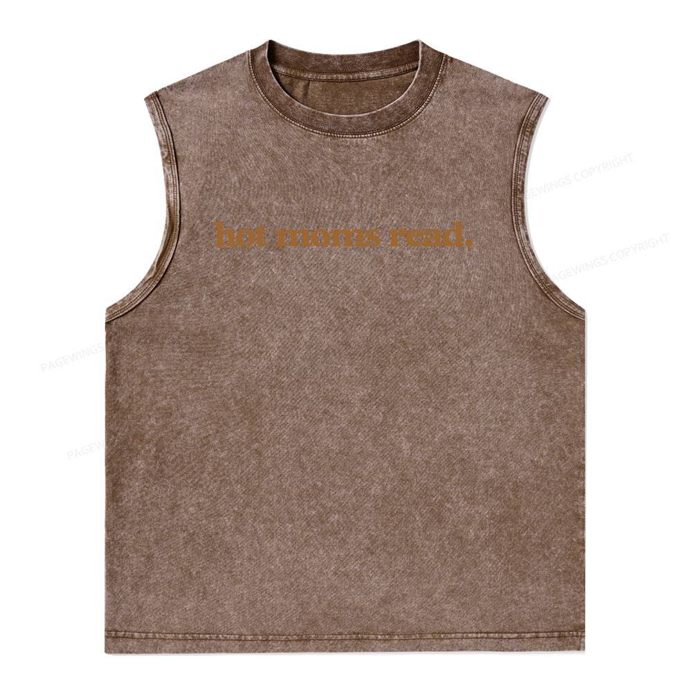 Pagewings  Hot Moms Read Unisex Washed Tank Top