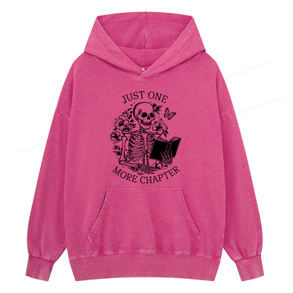 Pagewings One More Chapter Skeleton Unisex Washed Hoodie
