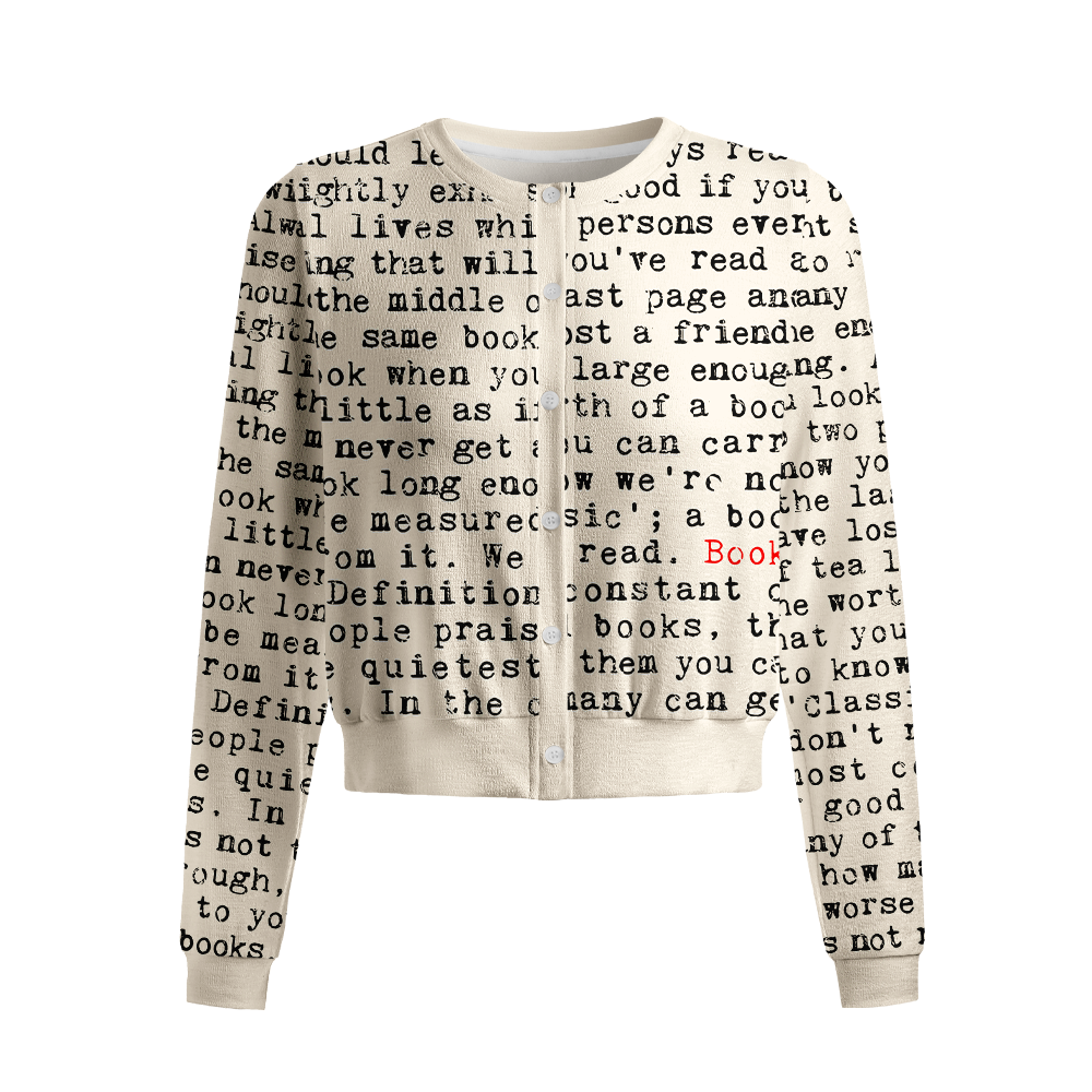 Pagewings Bookish Vibe Crew Neck Cardigan Sweaters
