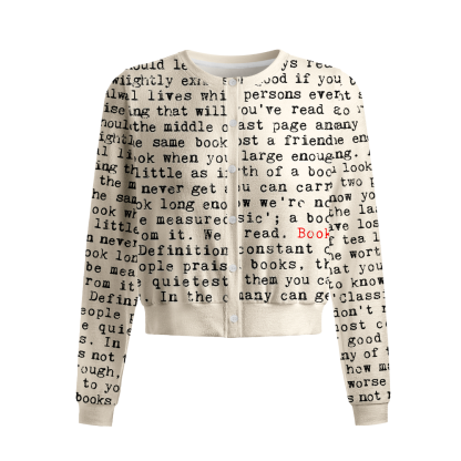 Pagewings Bookish Vibe Crew Neck Cardigan Sweaters