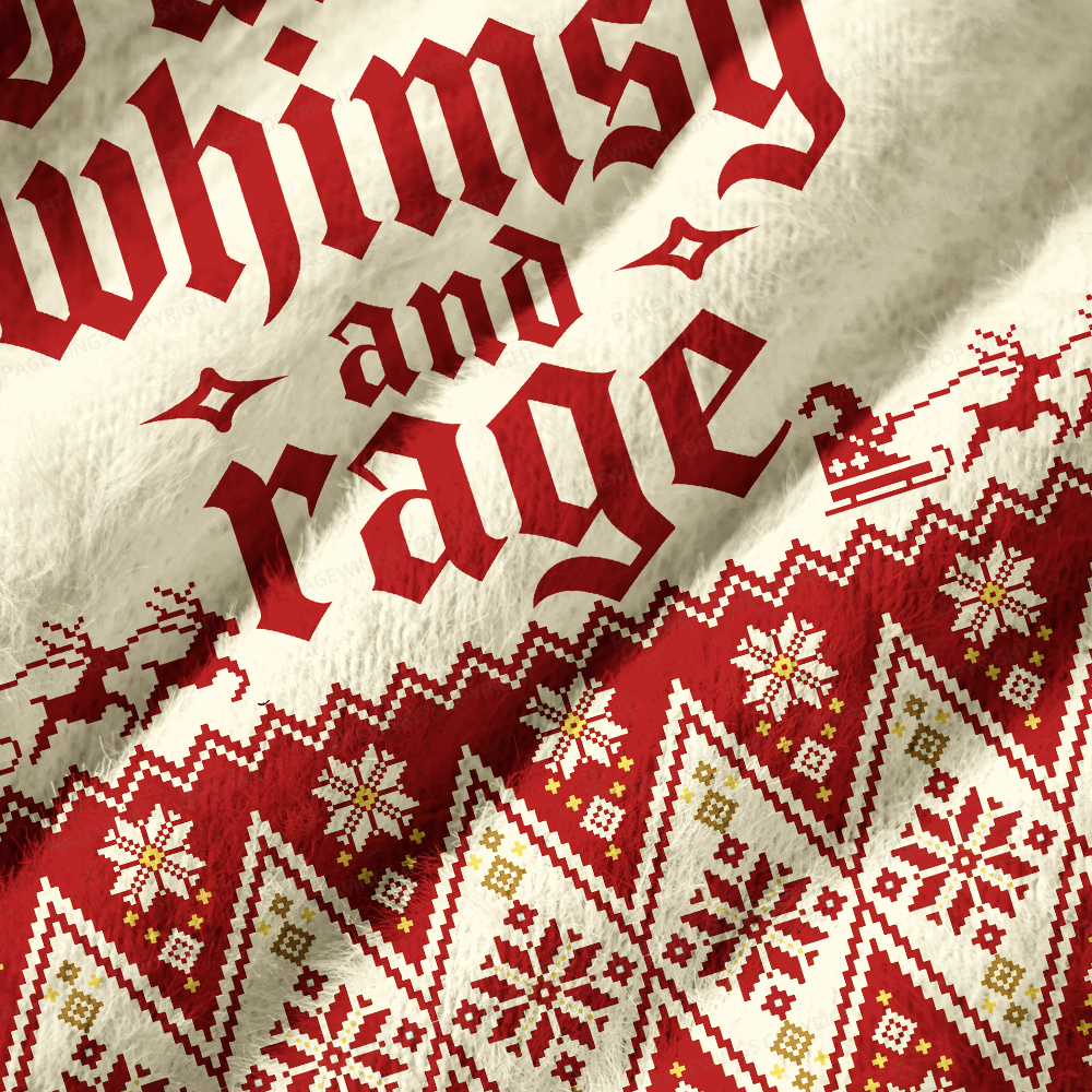 Pagewings Full of Whimsy and Rage Off Shoulder Ugly Knit Sweater