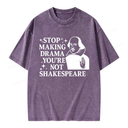 Pagewings Stop Making Drama Unisex Washed T-shirt