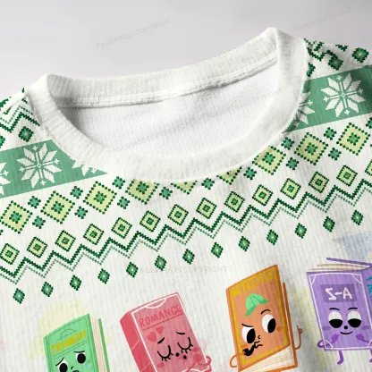 Pagewings Cool Kids Read Books Unisex Ugly Knit Sweatshirt