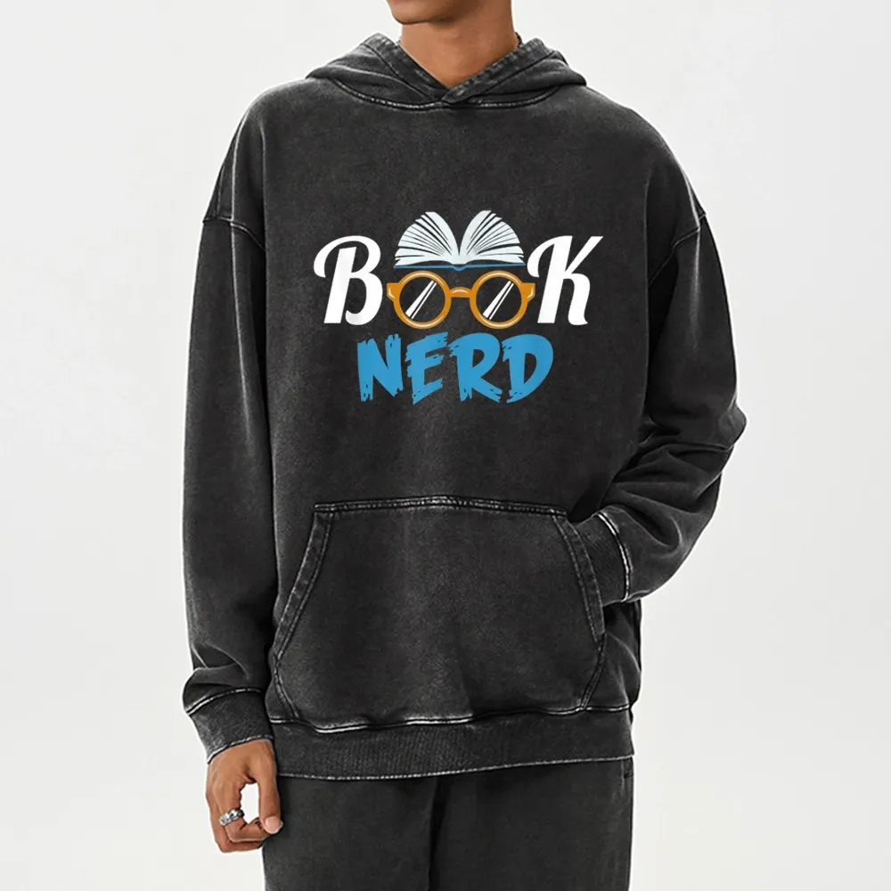 Pagewings Book Nerd Unisex Washed Hoodie