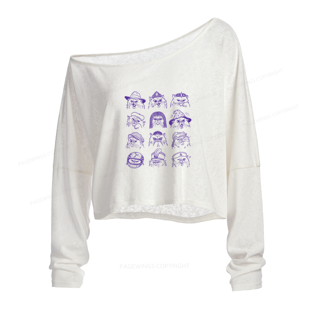 Pagewings Sci Fi Book Lover Slouchy Long Sleeve Off Shoulder T-shirt