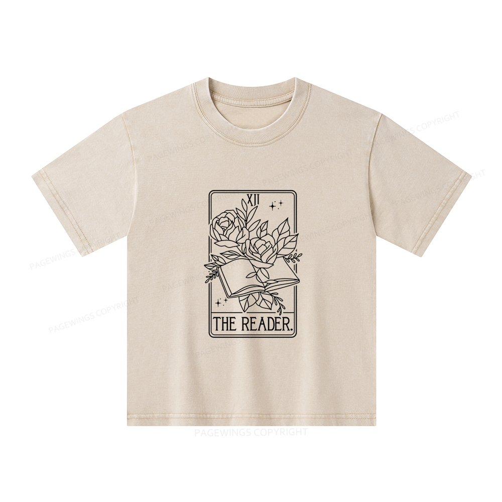 Pagewings The Reader Tarot Card Unisex Kids Washed T-shirt