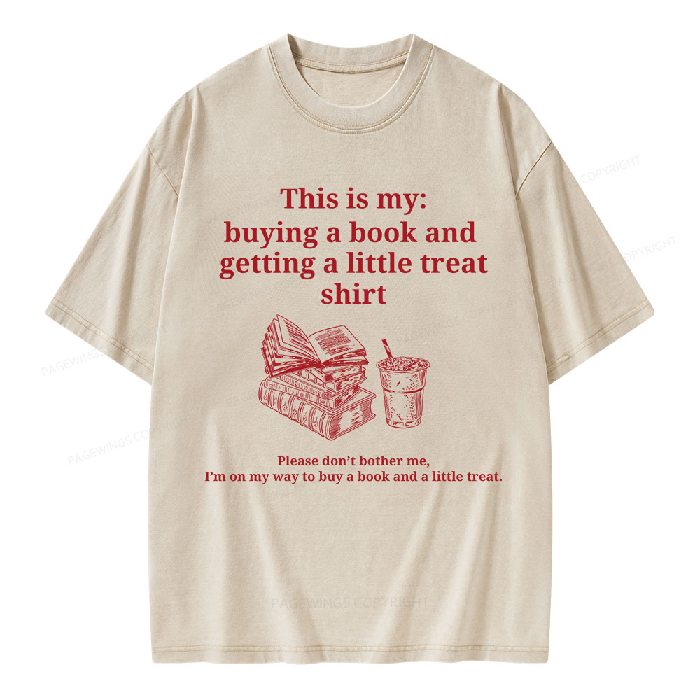 Pagewings Buying a book and getting a little treat Unisex Washed T-shirt