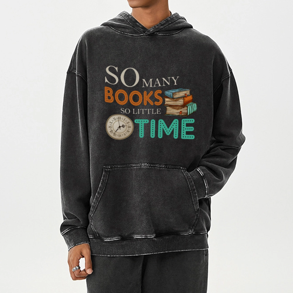 Pagewings So Many Books So Little Time Unisex Washed Hoodie