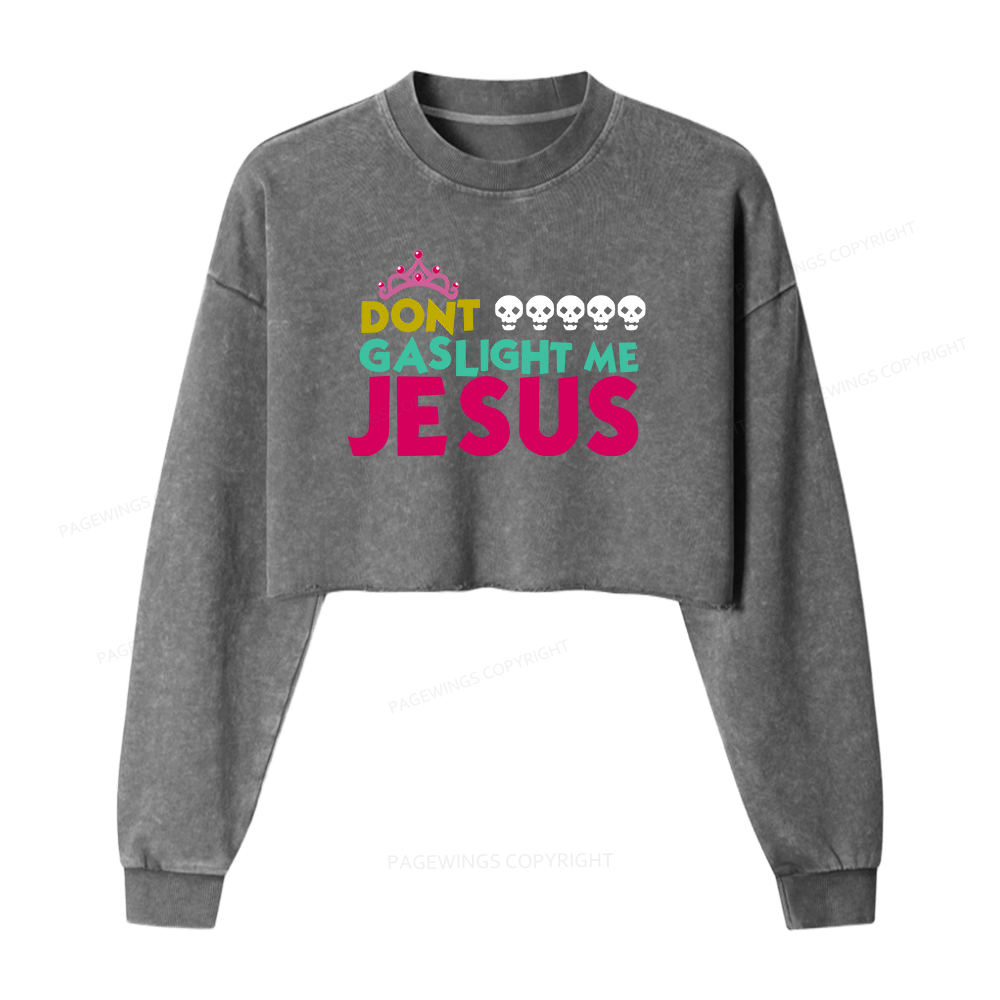 Pagewings Sci-Fi Bookish Washed Crop Sweatshirt