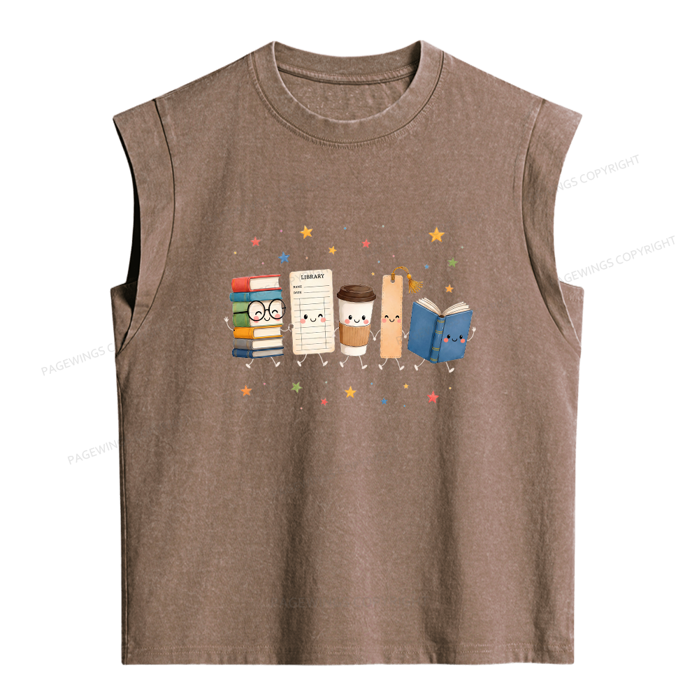 Pagewings Librarian16614 Women's Washed Tank Top