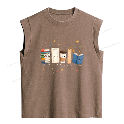 Pagewings Librarian16614 Women's Washed Tank Top