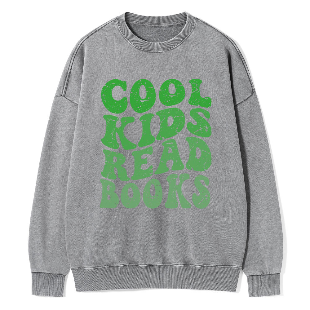Pagewings cool kids read books Unisex Washed Sweatshirt