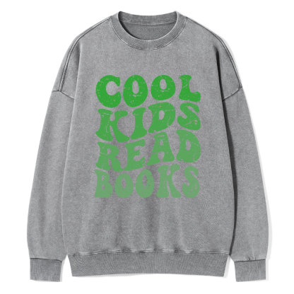 Pagewings cool kids read books Unisex Washed Sweatshirt