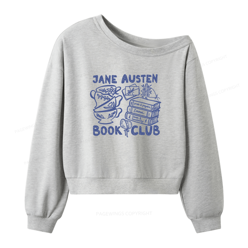 Pagewings Romance Book Club Women Off Shoulder Sweatshirt
