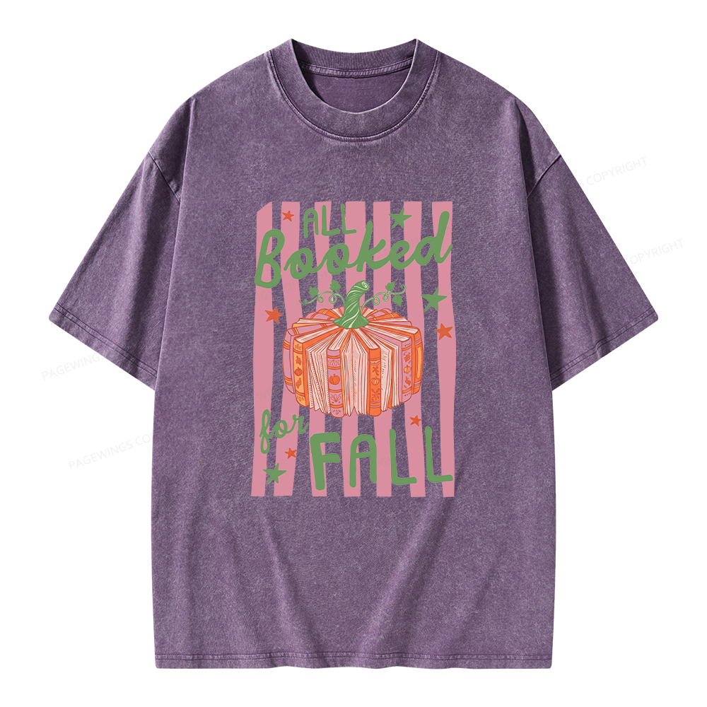 Pagewings All Booked for Fall Unisex Washed T-shirt
