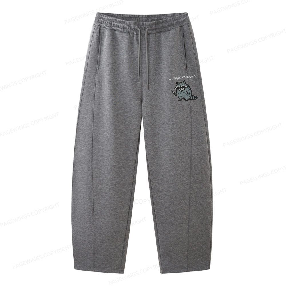 Pagewings I Require Books Unisex Barrel Sweatpants