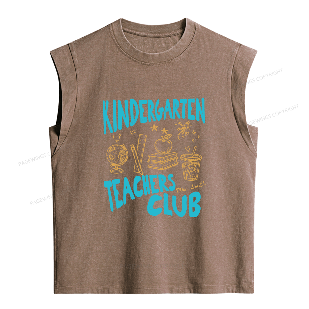 Pagewings Personalized Teachers Club Women's Washed Tank Top