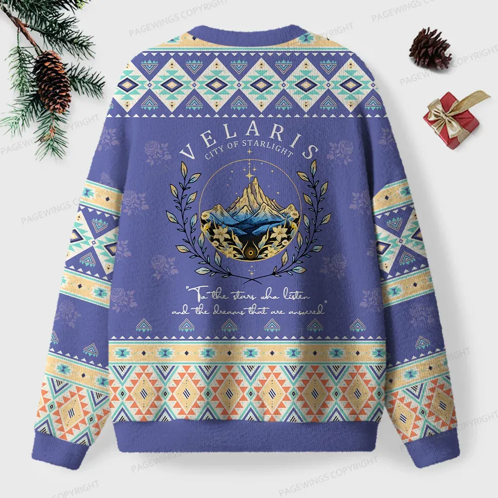 Pagewings Velaris City Of Starlight Unisex Ugly Knit Sweatshirt